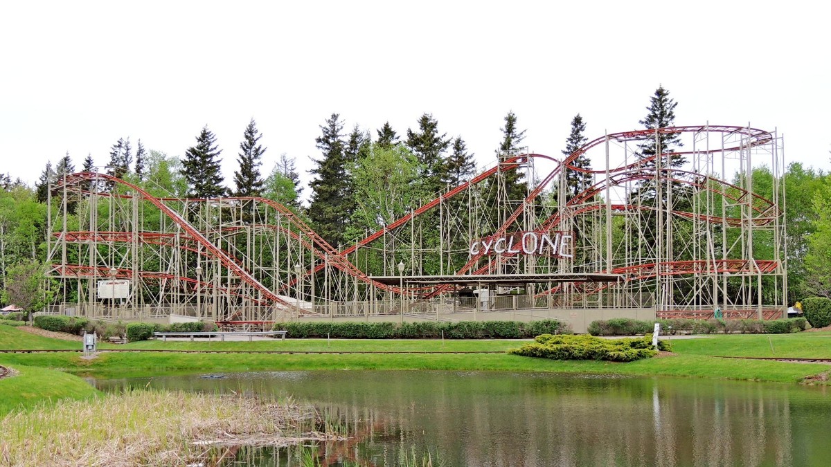 The Cyclone roller coaster at Sandspit Amusement Park