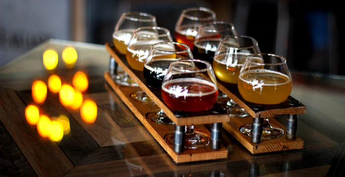 Allagash beer flights in Portland, ME