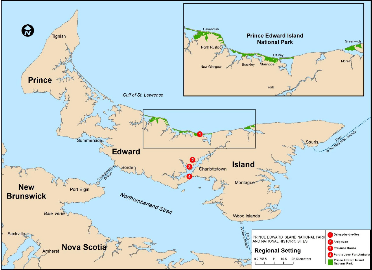 Map of Prince Edward Island National Park