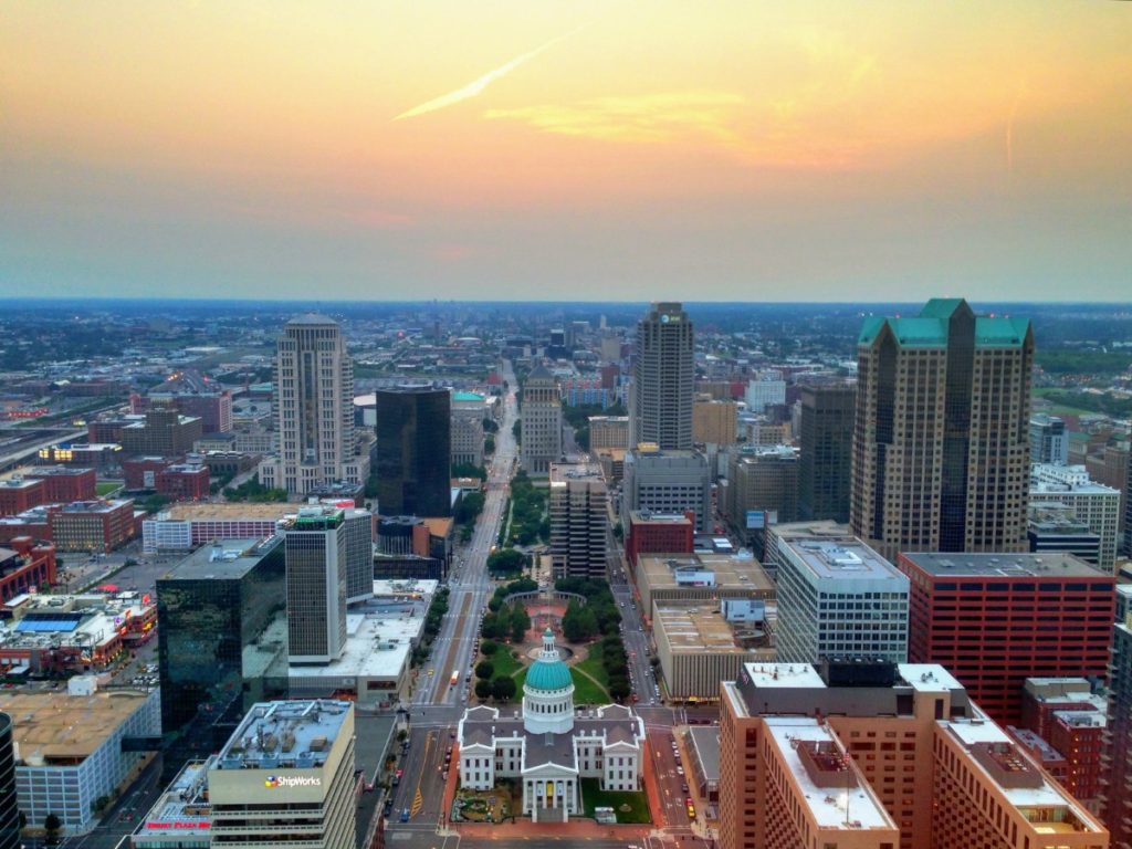 Sunset from the Gateway Arch, St. Louis